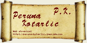 Peruna Kotarlić vizit kartica